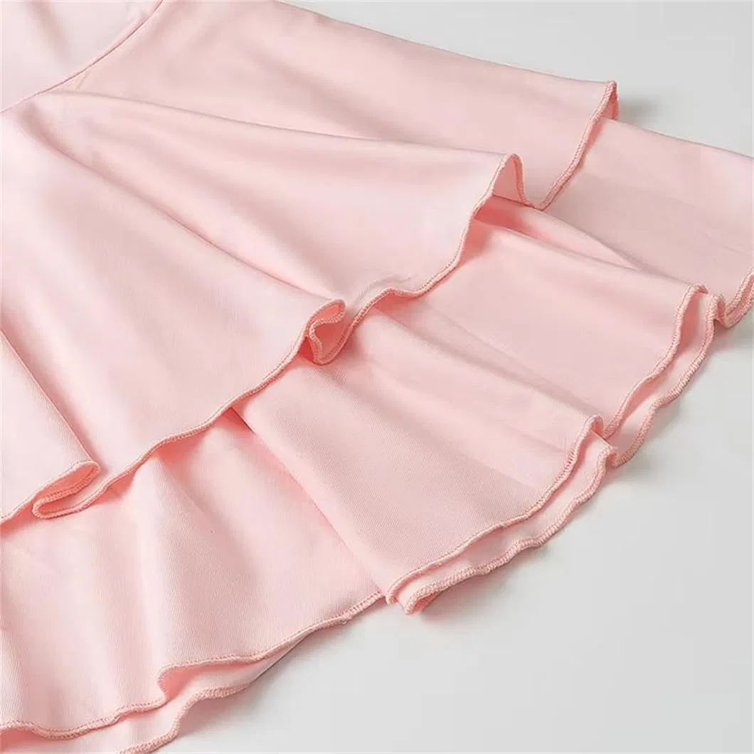 Женское мини-платье с рюшами V-образным вырезом, Pink — фото 4