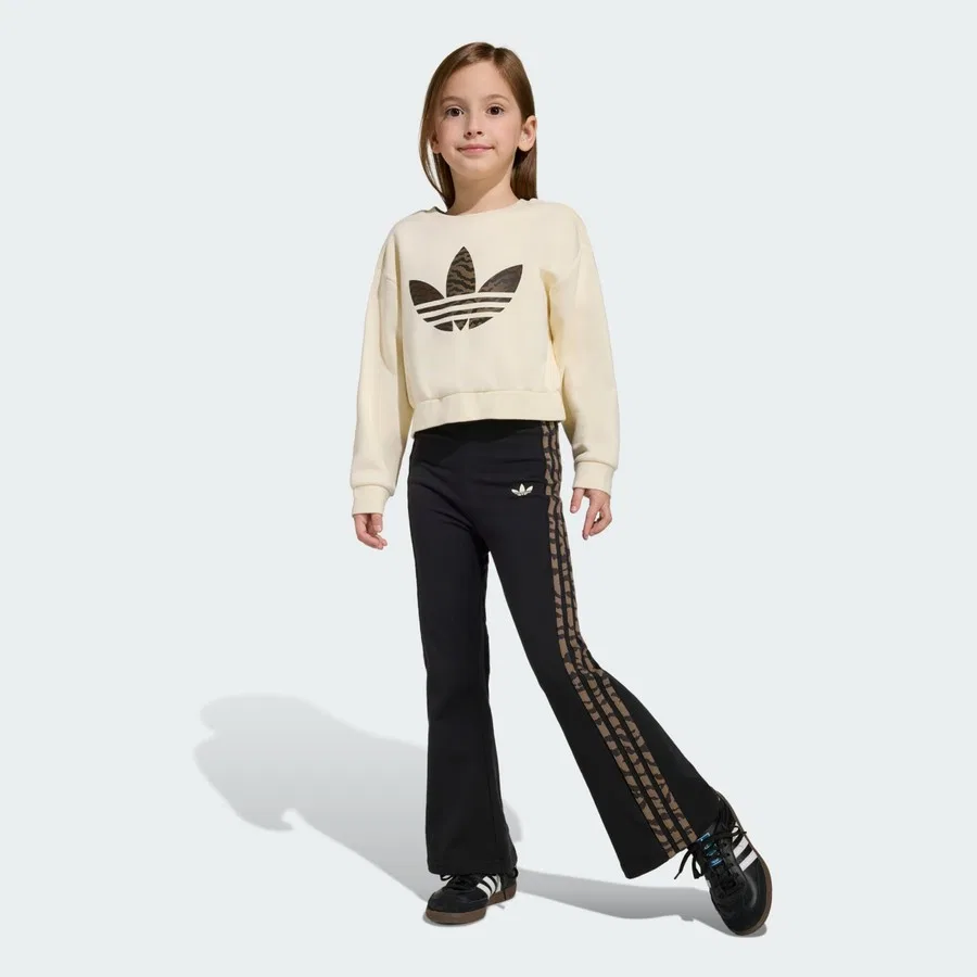 Комплект спортивного костюма с принтом Boxy Crew Set adidas, Белый