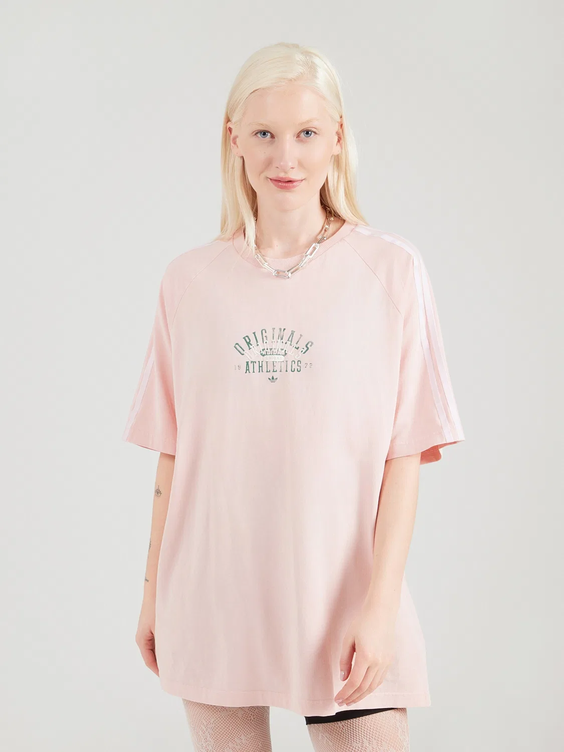 Футболка оверсайз Adidas Originals Ringer розового цвета — фото 3