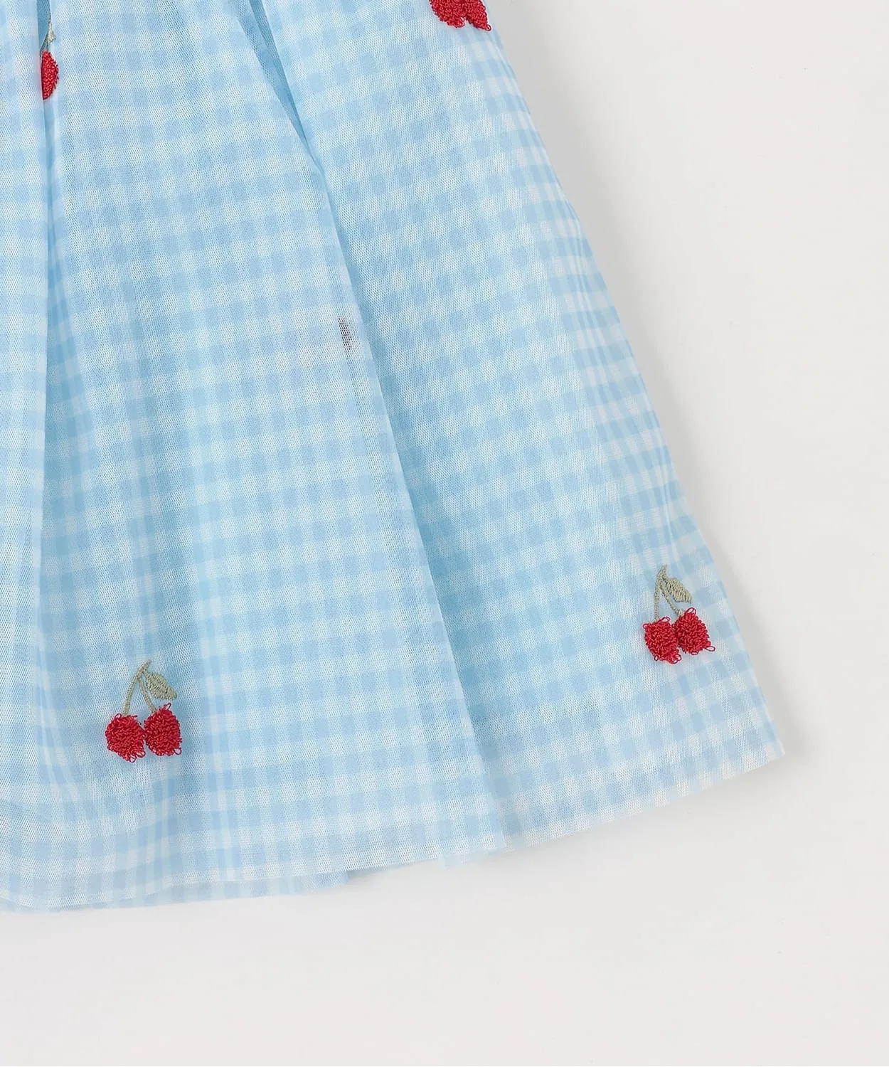 Детская юбка из тюля с вышивкой вишни Cherry Embroidery sense of wonder, Pink — фото 4