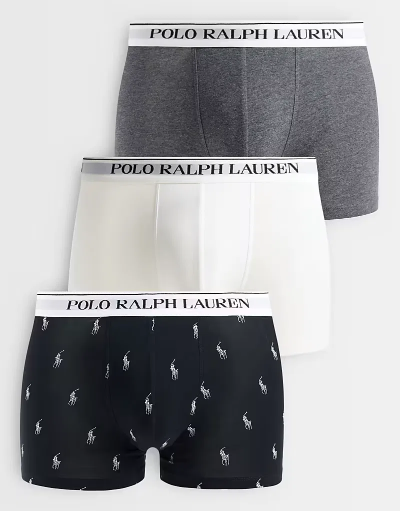 Плавки с логотипом и поясом 3 шт Polo Ralph Lauren, белый/серый/черный