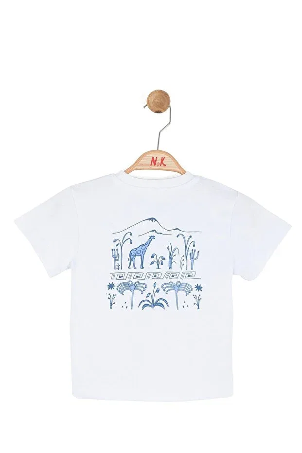 Детская футболка с принтом N&K men's 41628-south t-shirt 1/4, Nk Kids, White - Blue — фото 3