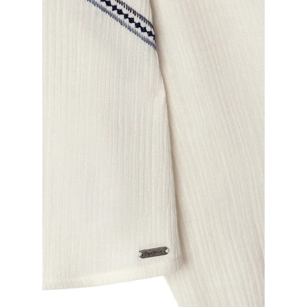 Детская блуза для девочек с длинным рукавом Pepe jeans Nevya, White — фото 4