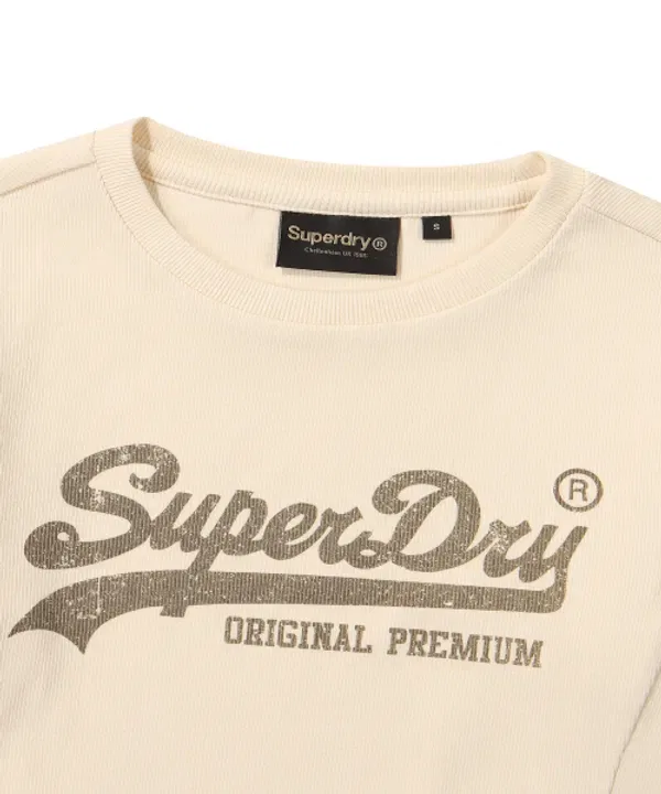 Футболка с длинным рукавом, винтажный логотип, Superdry, айвори — фото 3