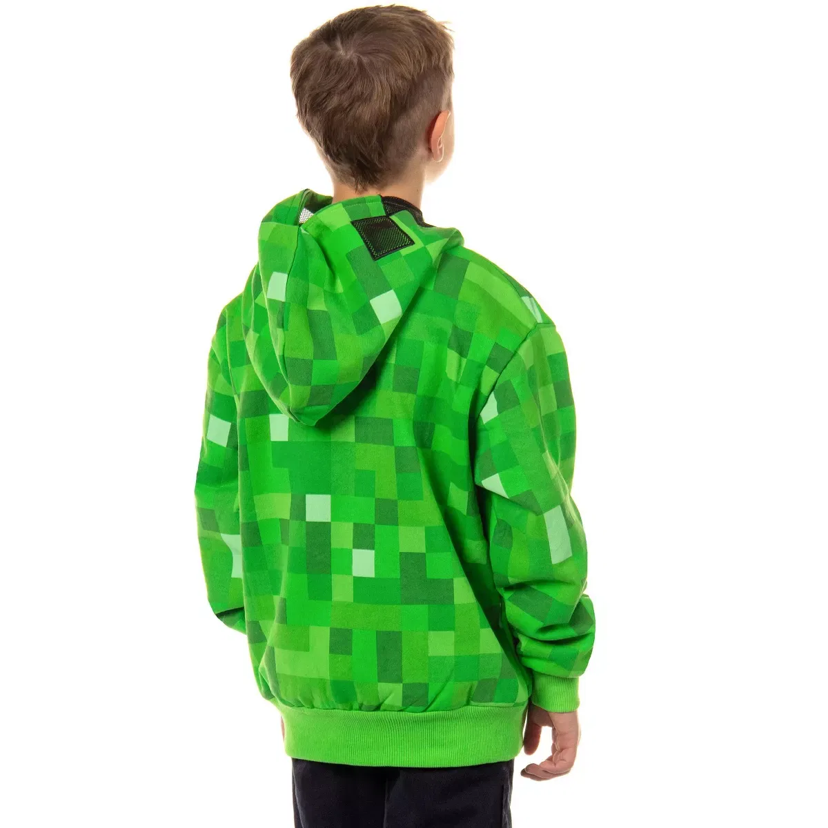 Детская худи с принтом Creeper Face Graphic Print Minecraft, Green — фото 3