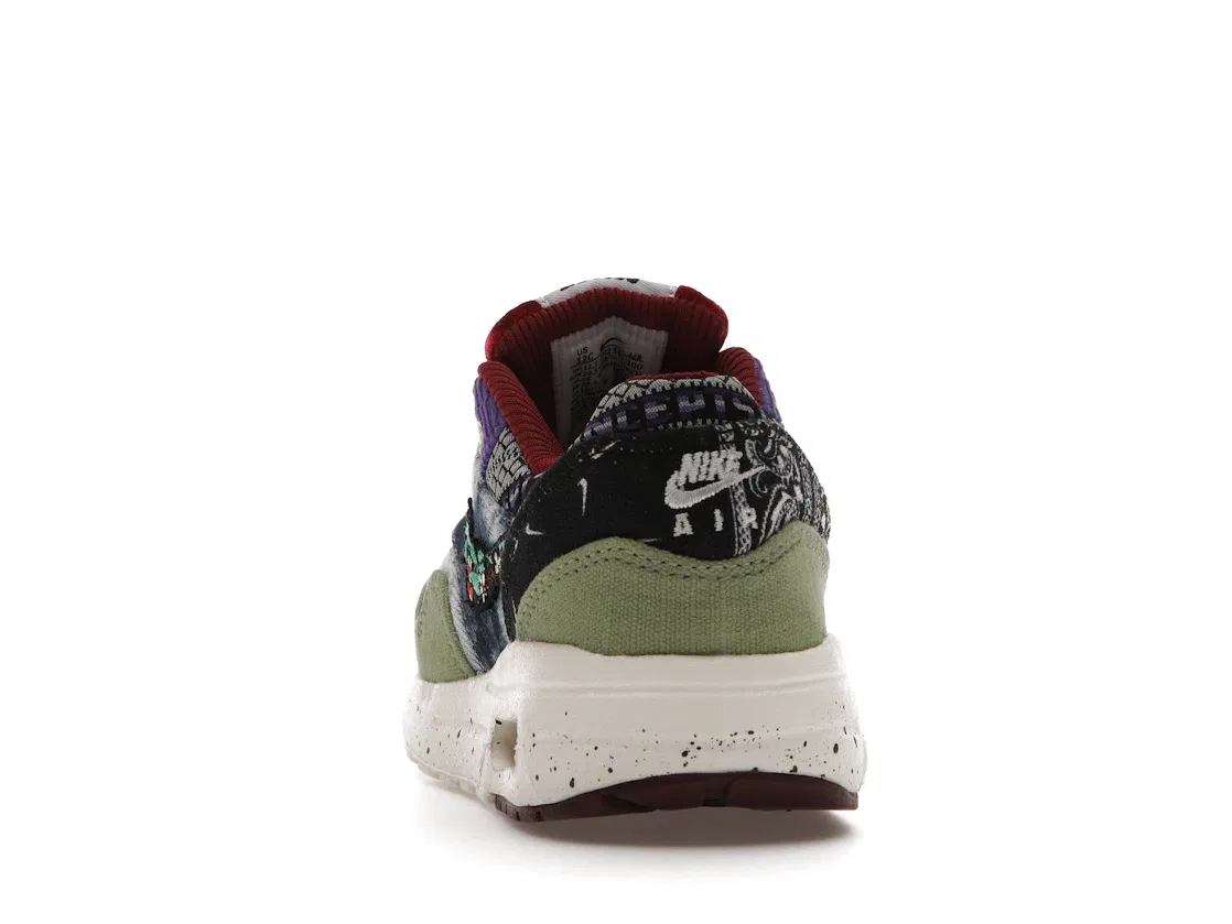 Детские кроссовки Lifestyle Nike Air Max 1 SP Concepts Mellow, Oil Green/Black/Team Red/Sail — фото 4