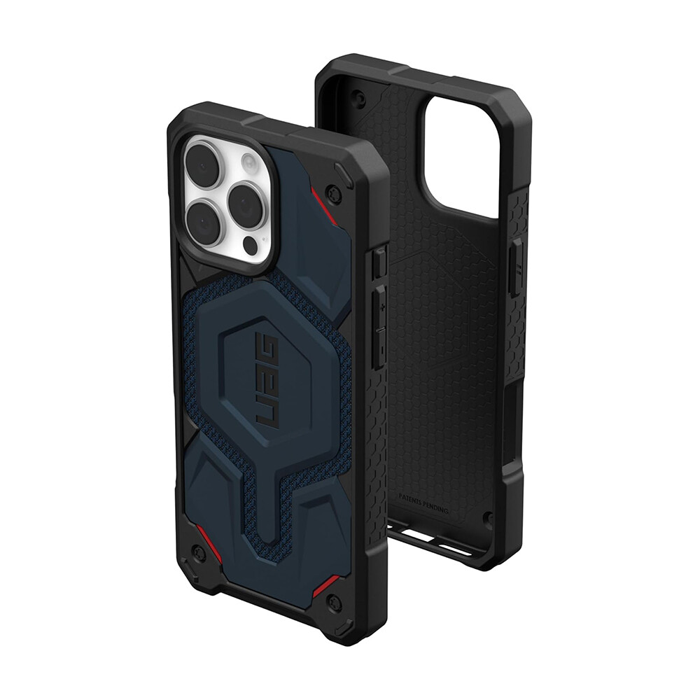 

Чехол UAG Monarch Pro для iPhone 16 Pro Max с MagSafe, Kevlar Mallard, Синий, Чехол UAG Monarch Pro для iPhone 16 Pro Max с MagSafe, Kevlar Mallard