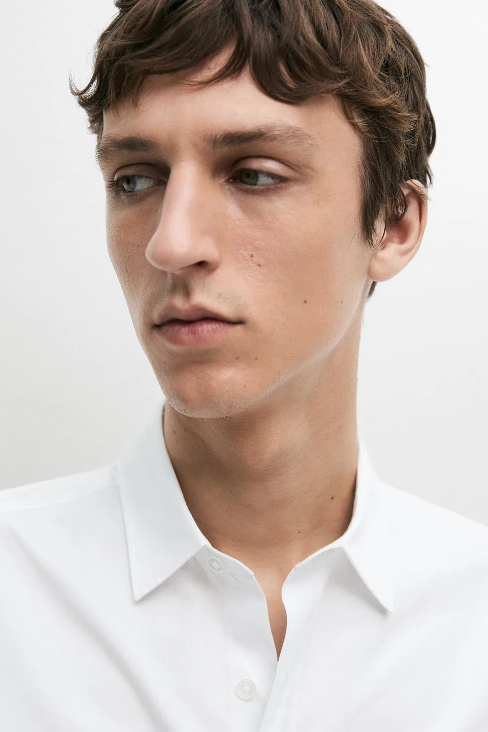 Рубашка Massimo Dutti, из поплина, белый — фото 4