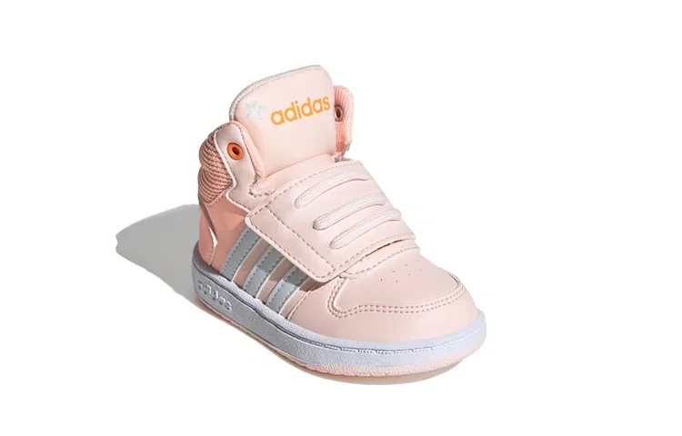 Детские кроссовки для малышей с высоким верхом Hoops 2.0 Mid I Slip Resistant Adidas Neo, Pink White — фото 4
