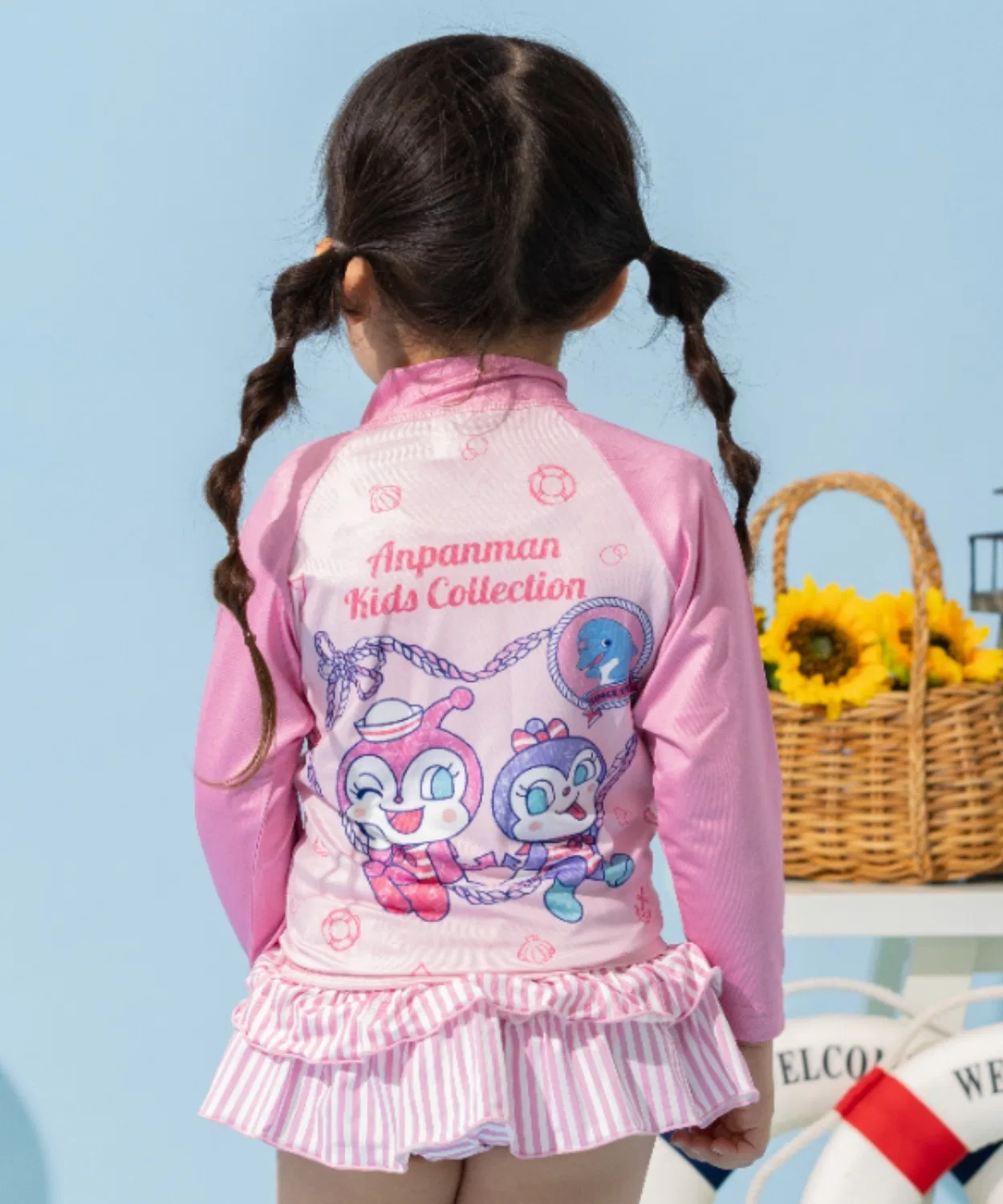 Детский рашгард для девочек с принтом Shell Pattern ANPANMAN KIDS COLLECTION, Pink — фото 2