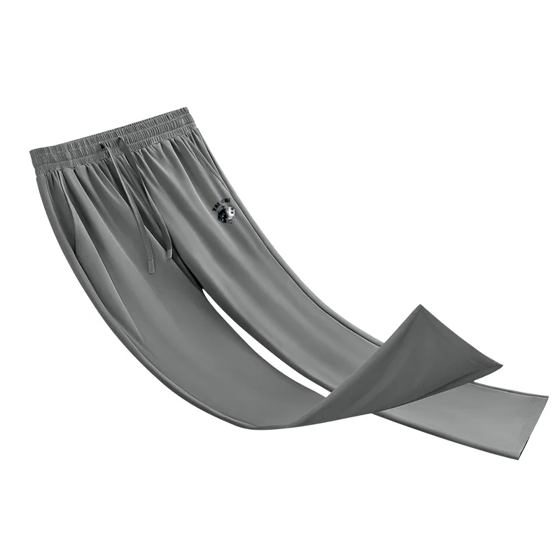 Детские брюки прямого кроя из льняного шелка MINISO, Ice Silk Cooling Black (Tai Chi Cat Pants Logo) — фото 3