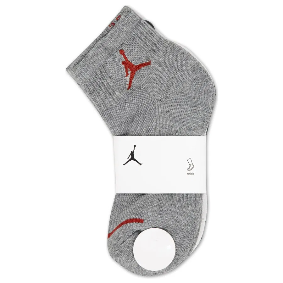 Комплект спортивных носков с принтом Jordan Jumpman Quarter Nike, Бело-серо-черный — фото 3