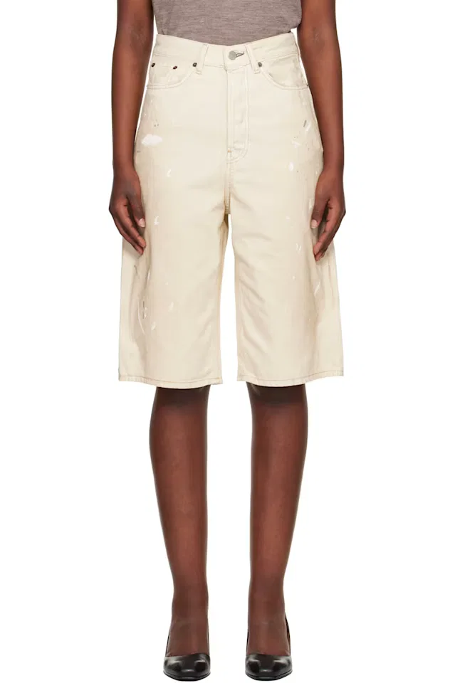 Джинсовые шорты с эффектом пертости Acne Studios