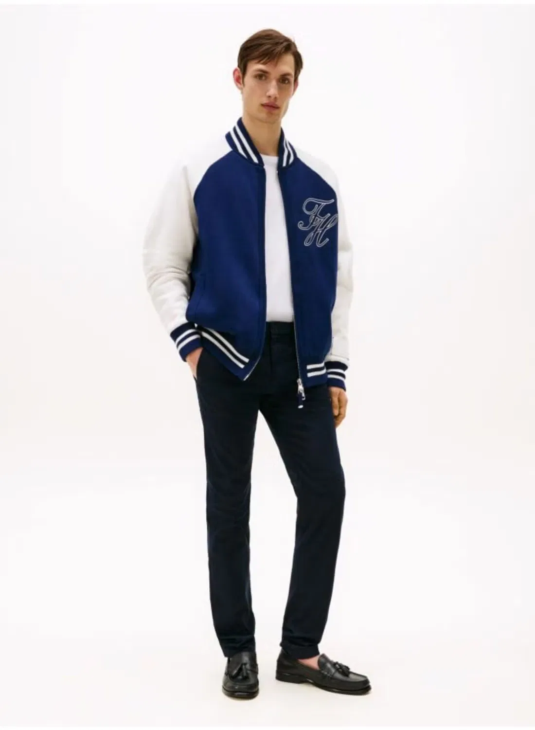 Брюки чиносы с добавлением эластана Bleecker Tommy Hilfiger, синий