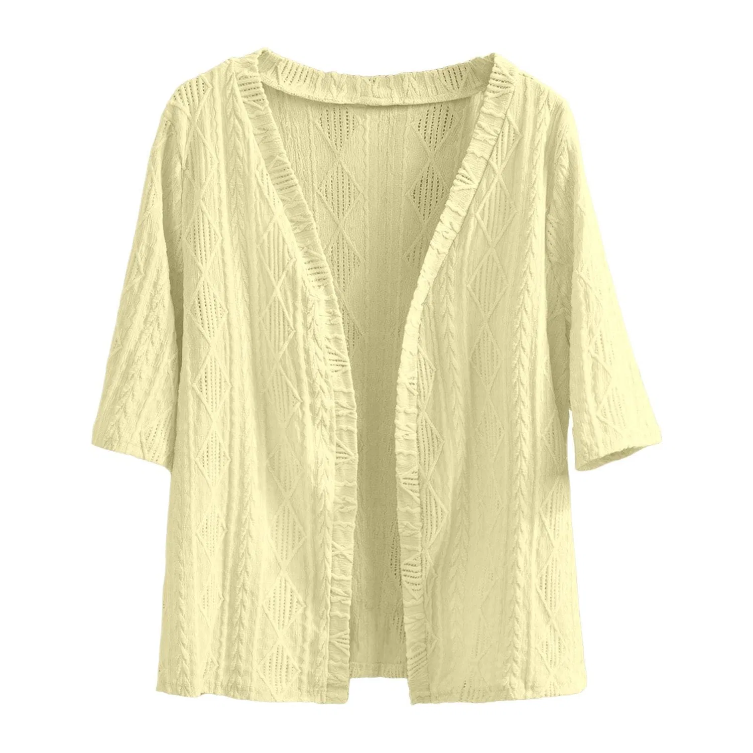 Женский кардиган свободного кроя Cardigan Elegante per l'autunno, Giallo — фото 4