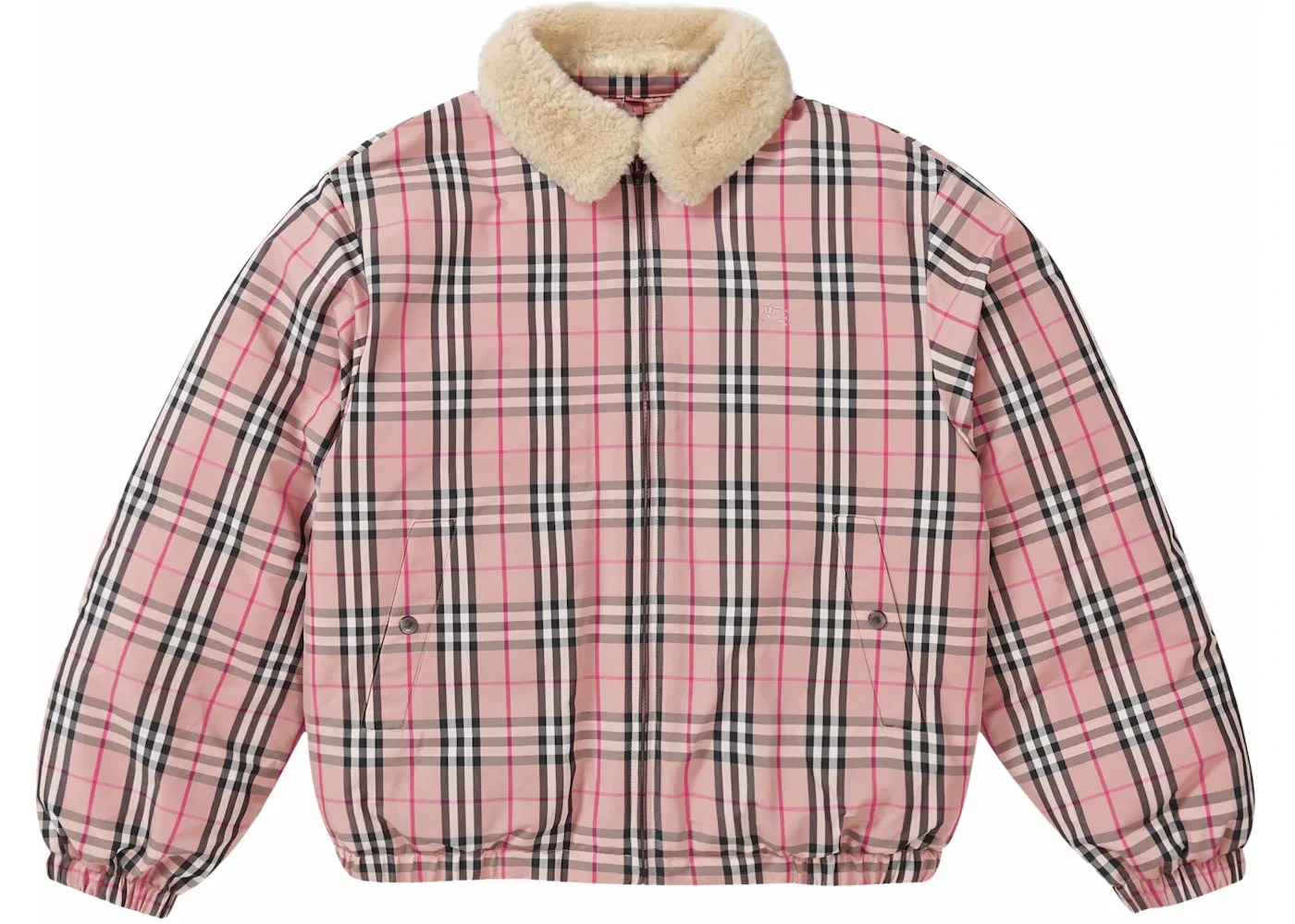 Мужская пуховая куртка с воротником из овчины Shearling Supreme Burberry, Pink