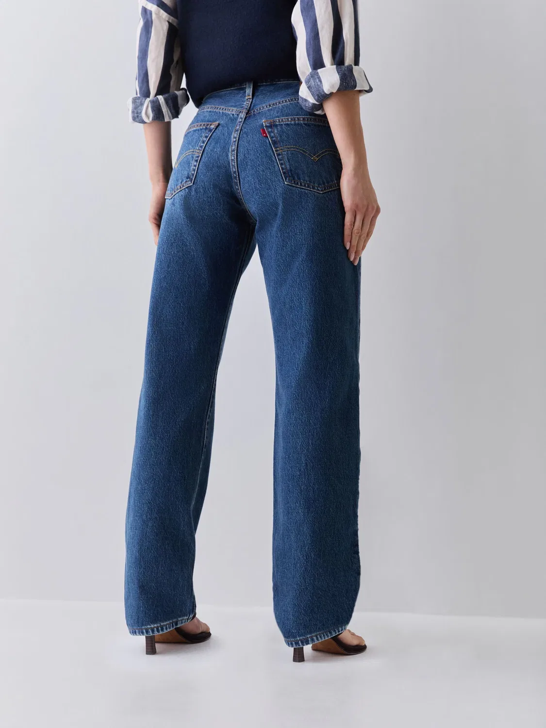 Синие прямые свободные джинсы Levi's Flash Full 501 в стиле 90-х — фото 4