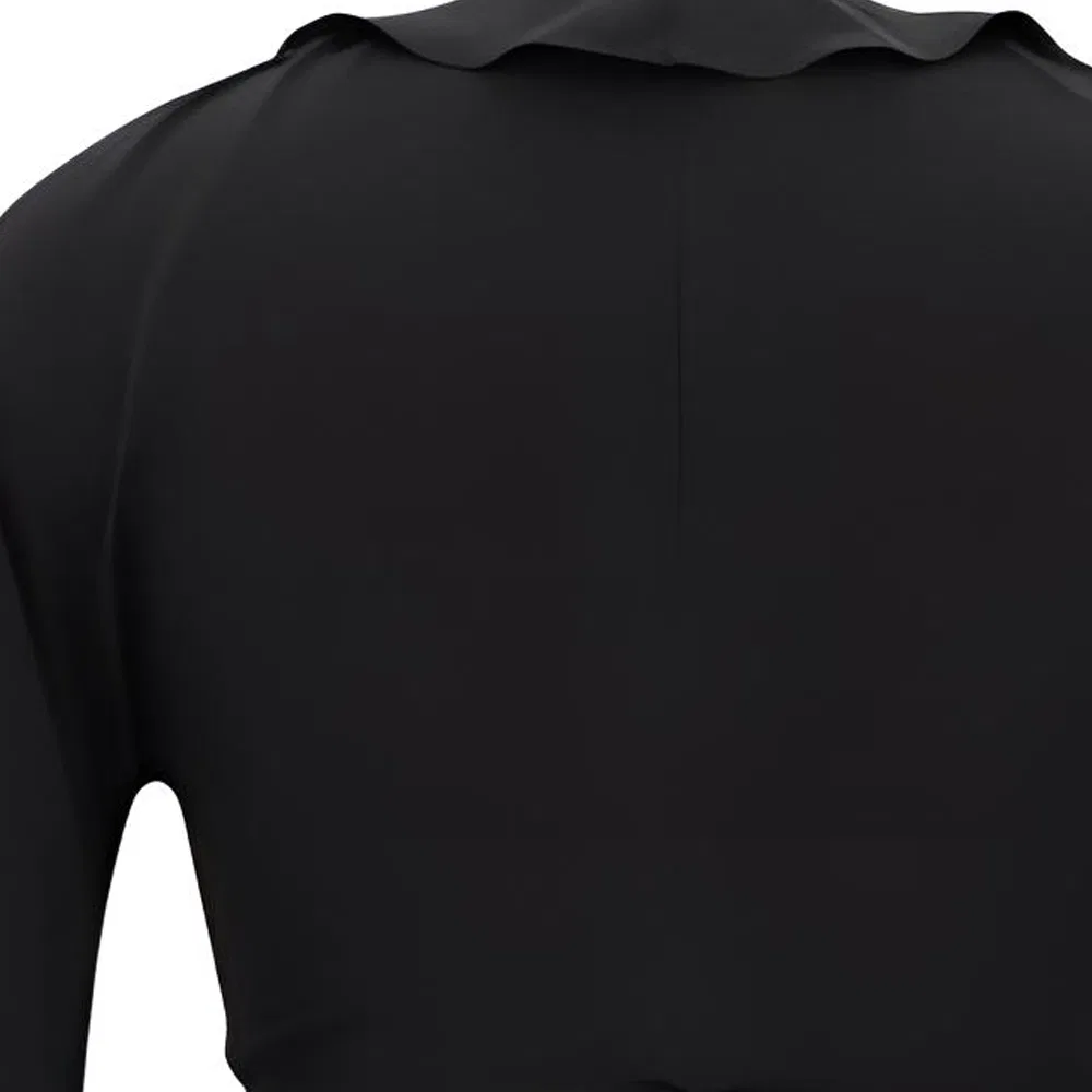 Женская блуза с воланами, с длинным рукавом SAINT LAURENT, Black — фото 4