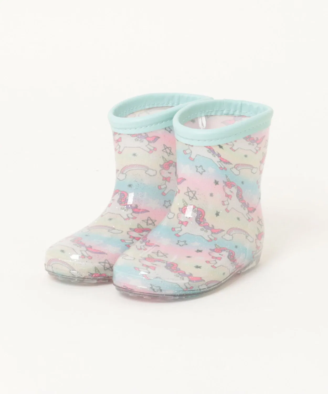 Детские сапоги дождевые с принтом Unicorn Double Star Shoe Plaza, Sax Blue