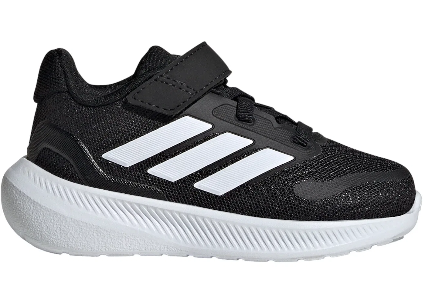 Детские кроссовки с длинным шнурком Adidas Runfalcon 5, Core Black/Cloud White/Cloud White