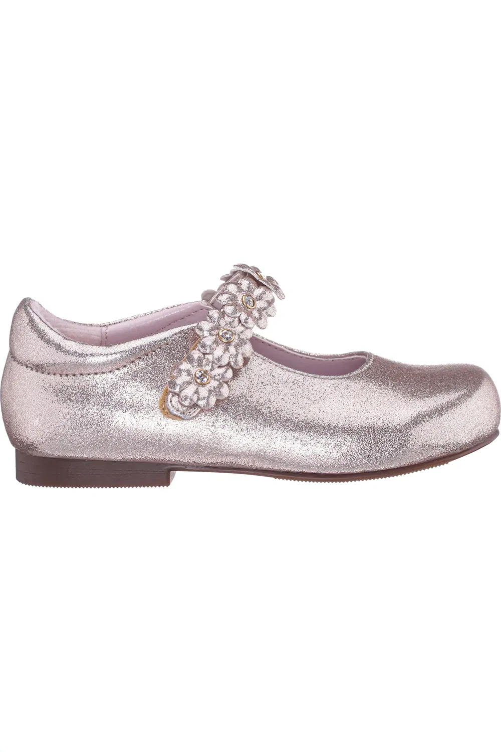 Балетки детские с цветочной аппликацией Tuley Nina, Lt Gold Shimmer — фото 3