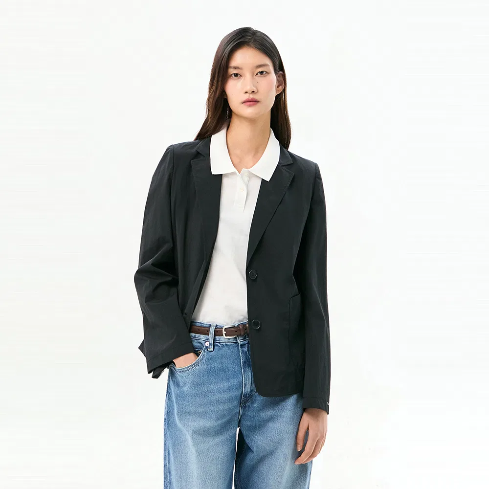 Женский лёгкий однобортный жакет, чёрный, от Tommy Hilfiger Women