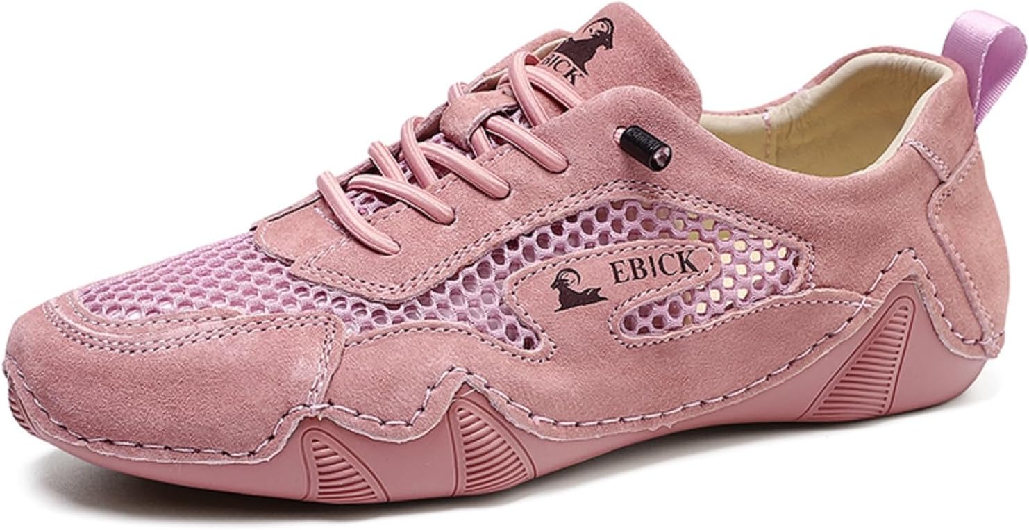 

Женские кожаные кроссовки Boxpopla с сеткой для улицы, для походов и прогулок, унисекс, нескользящие, на молнии, легкие, дышащие, комфортные, мягкие, летние спортивные туфли для вождения, розовый