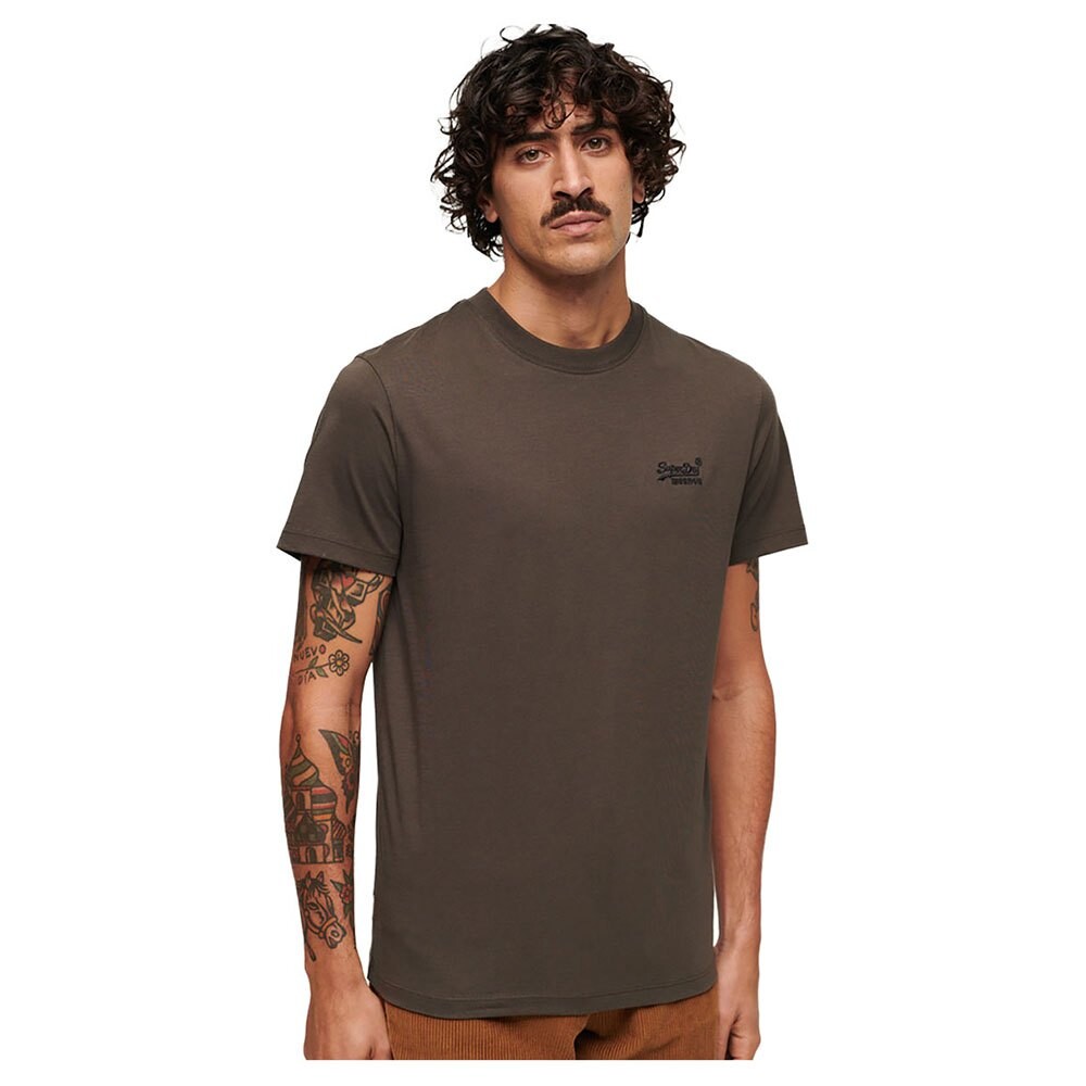 

Футболка с коротким рукавом Superdry Essential Logo Embroidered Ub, коричневый