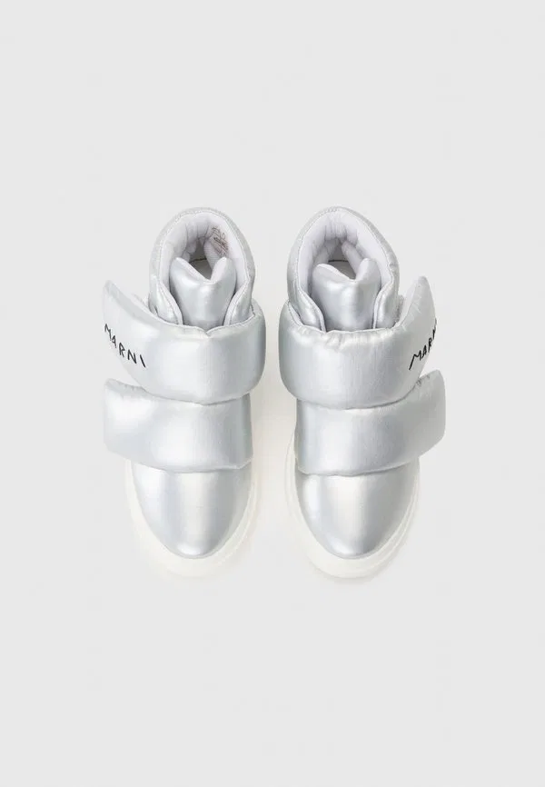 Высокие кроссовки серебристо-черного цвета Marni, Silver-Coloured/Black — фото 4