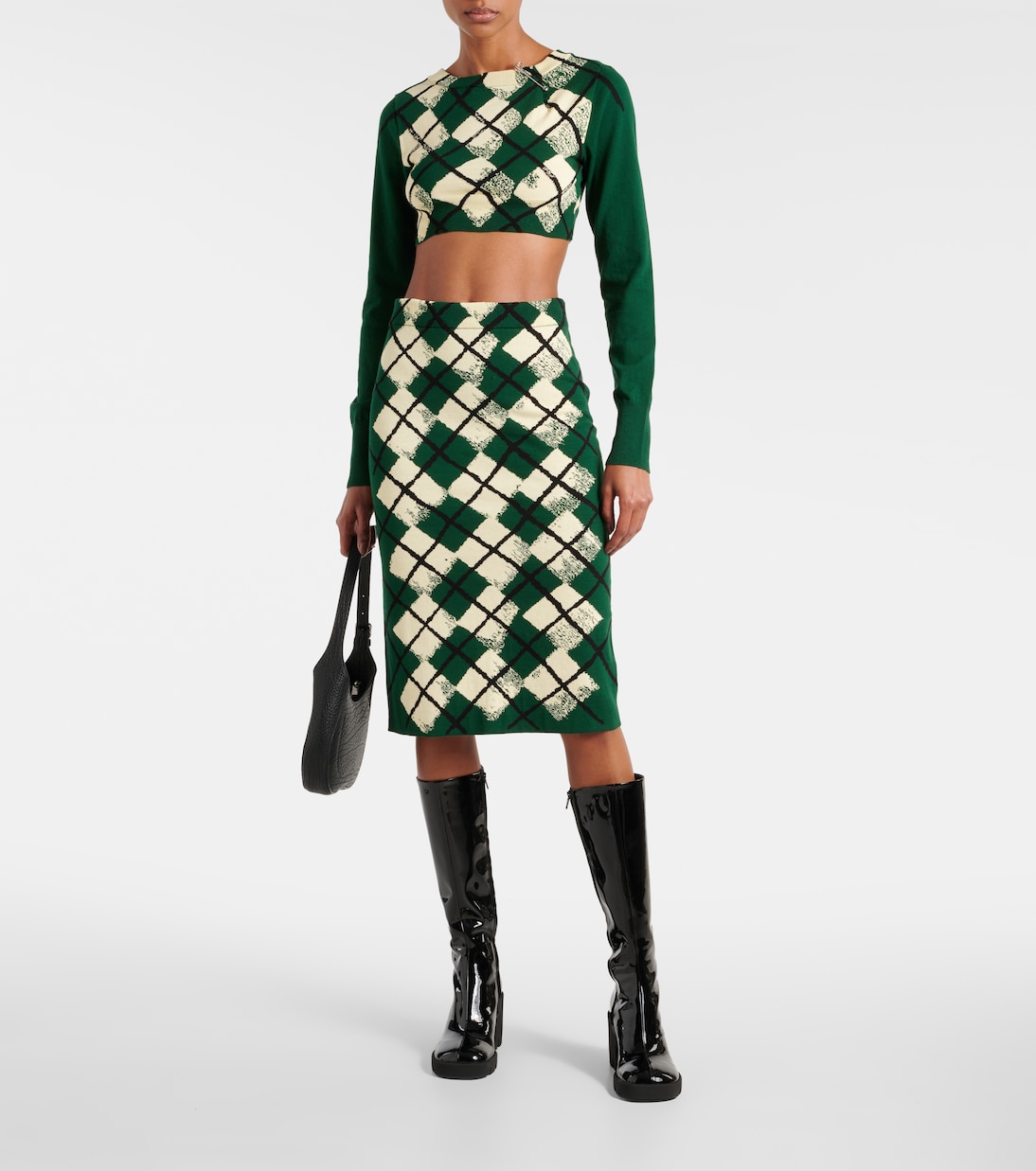 Юбка миди Burberry хлопок клетка Ivy — фото 2