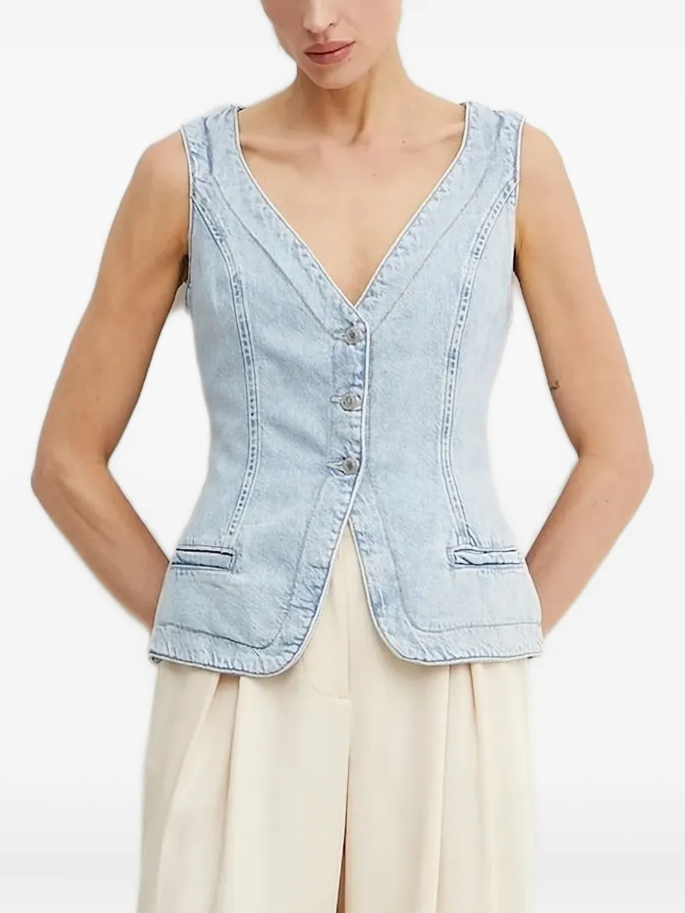 

Джинсовый топ на пуговицах GUESS USA, синий