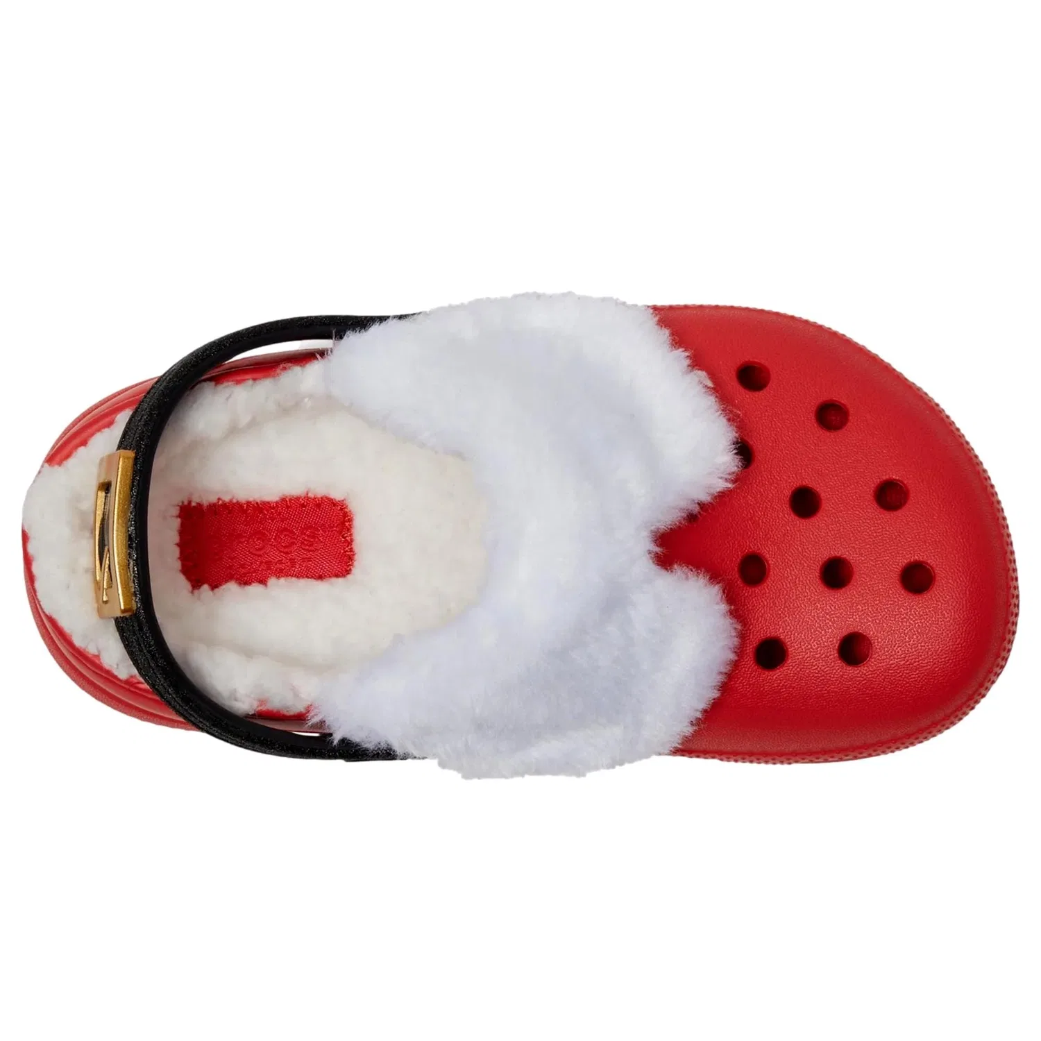 Детские сабо Crocs с подкладкой "Санта" красно-белые 210932-6WE — фото 2