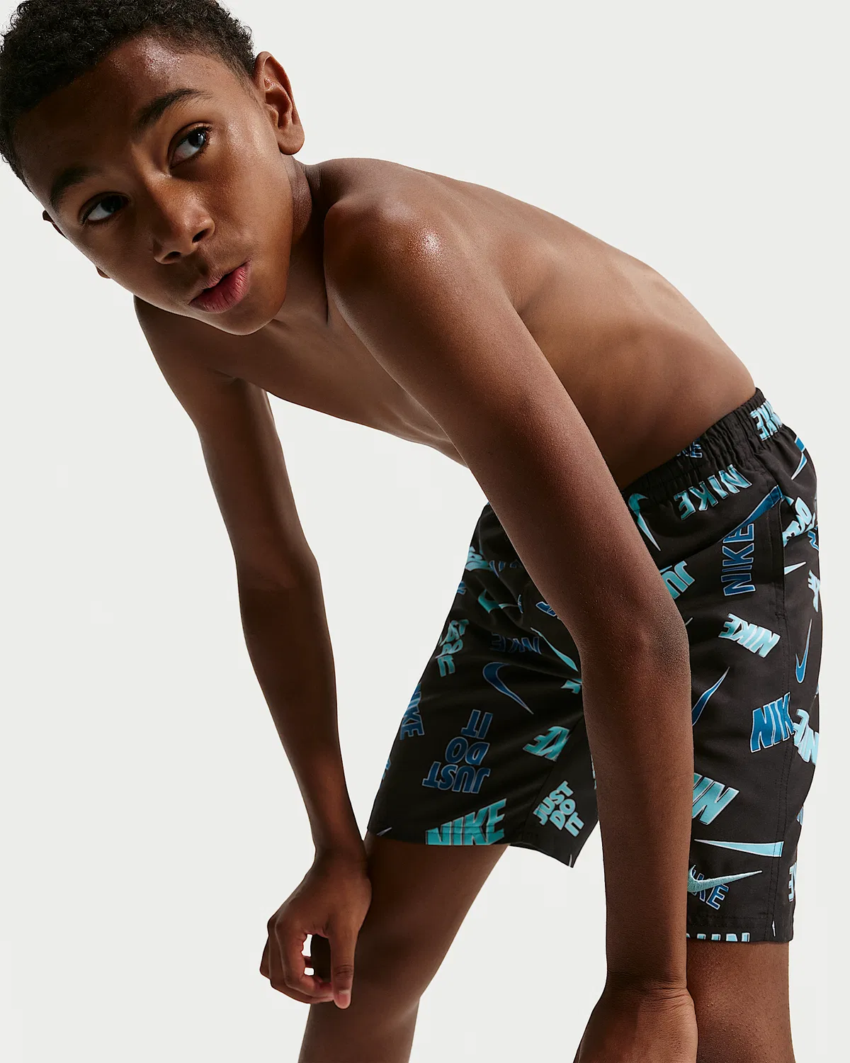Детские (мальчиковые) плавки Nike Swim Breaker 7" с боксерской подкладкой, Black — фото 4
