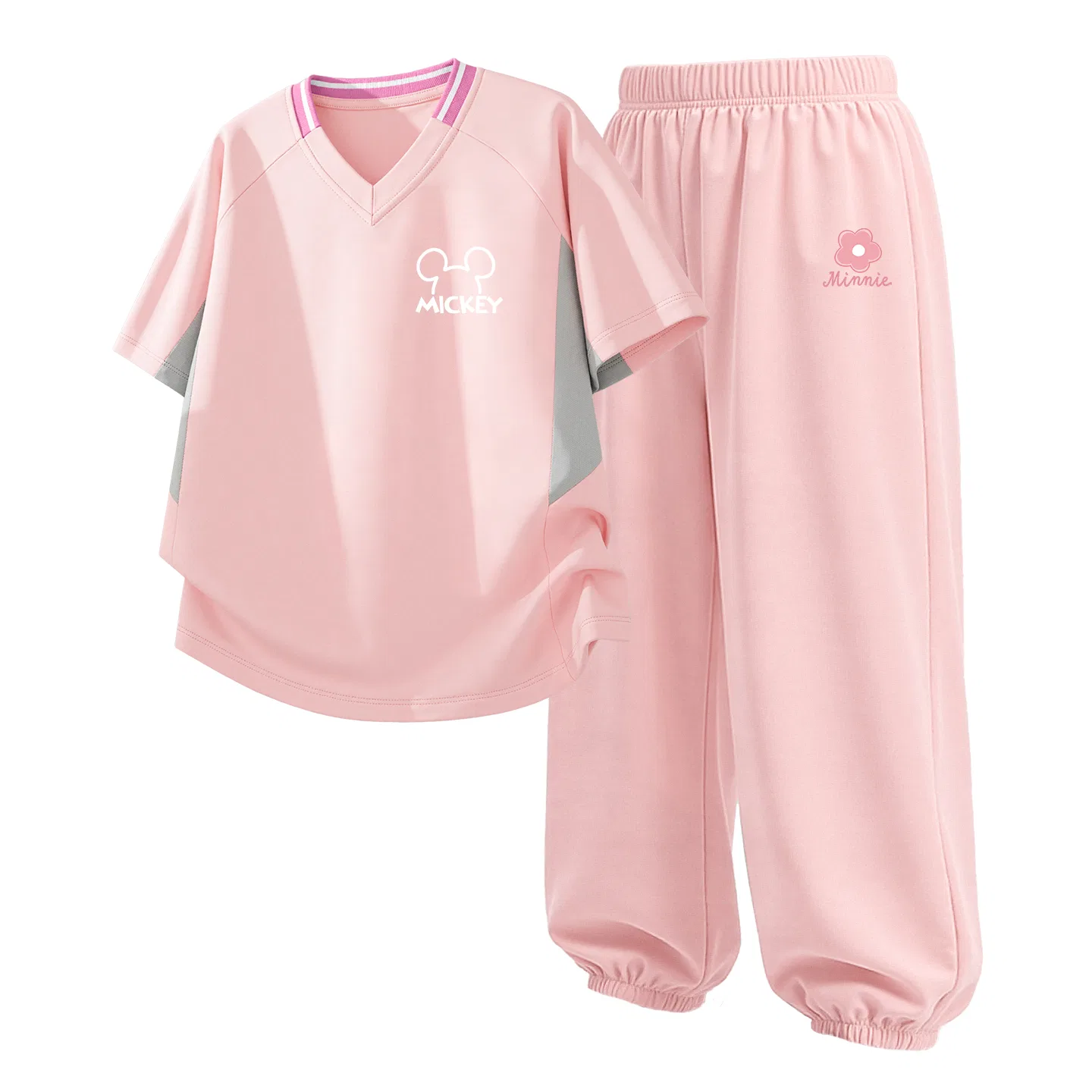 Детский спортивный костюм Casual Sportswear 2 Piece Set Disney, Thick Board Di Line K Pink+Di F Small Flower K Soft Pink