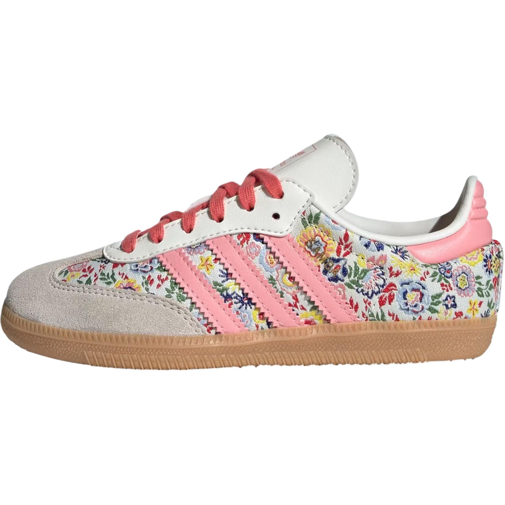 

Liberty London x SAMBA OG Противоскользящие износостойкие низкие кроссовки для скейтбординга для детей Adidas Originals, бежевый/розовый