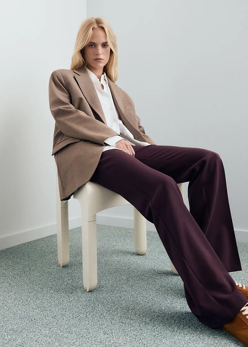 

Костюм с брюками Mango Emma ягодного цвета