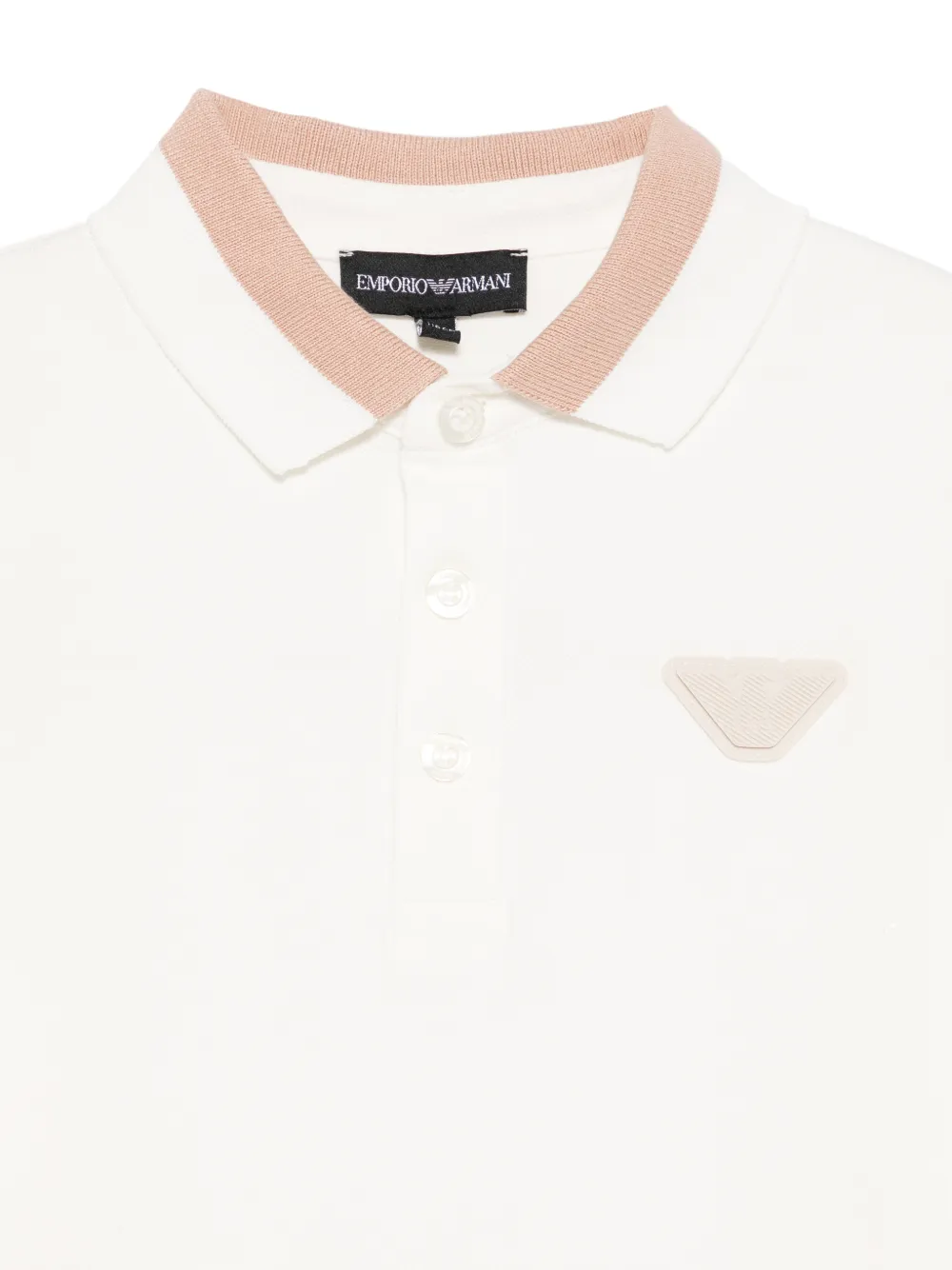 Футболка с воротником и логотипом Emporio Armani Kids, белый — фото 3