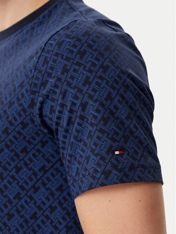 Футболка обычного кроя Monogram MW0MW39251 Tommy Hilfiger, синий — фото 4