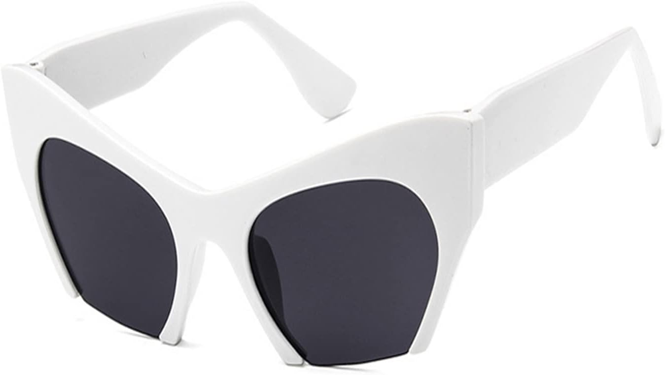 

дизайнерские солнцезащитные очки «кошачий глаз» для женщин, солнцезащитные очки в полуободковой оправе с градиентными линзами, женские очки для активного отдыха с защитой от УФ-излучения UV400 YGDBXHYD, White Frame Grey