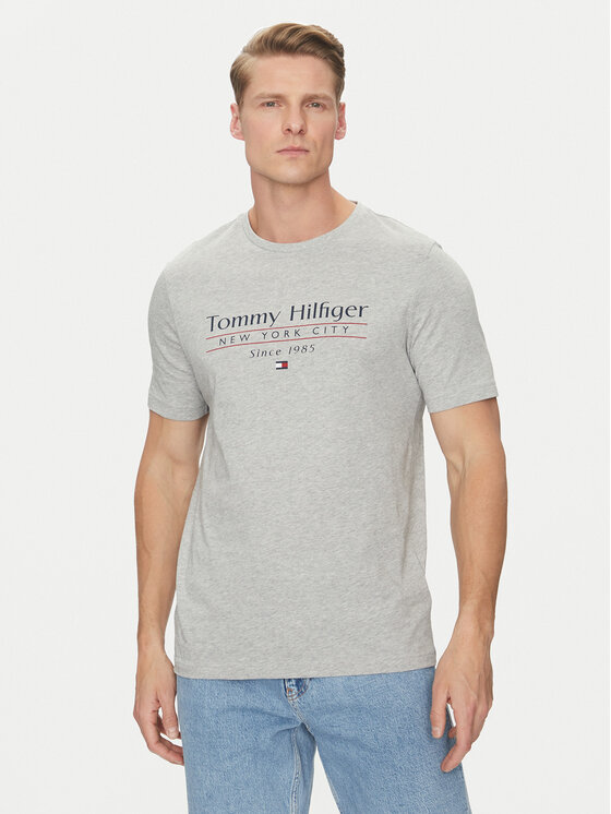 

Футболка обычного кроя Center Stack MW0MW38621 Tommy Hilfiger, серый
