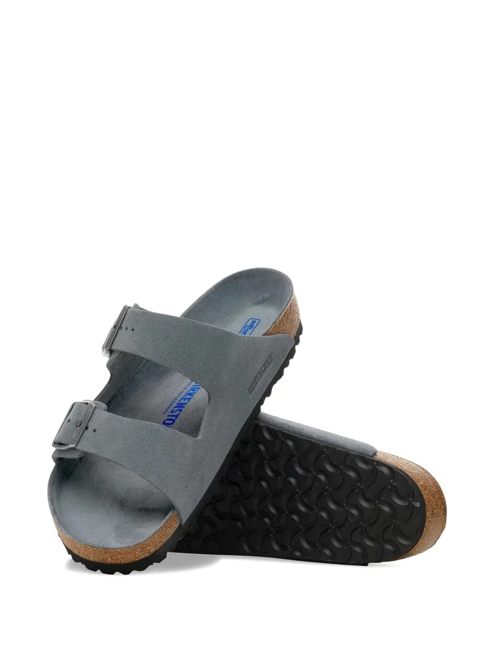 Замшевые сандалии с двумя ремешками BIRKENSTOCK, серый — фото 3