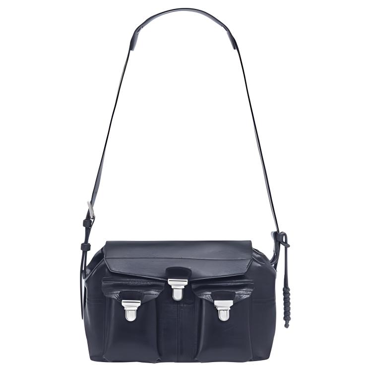 

Lemaire Сумка из коровьей кожи маленькая квадратная, сумка для снаряжения, наплечная сумка средний размер unisex джинсовый синий