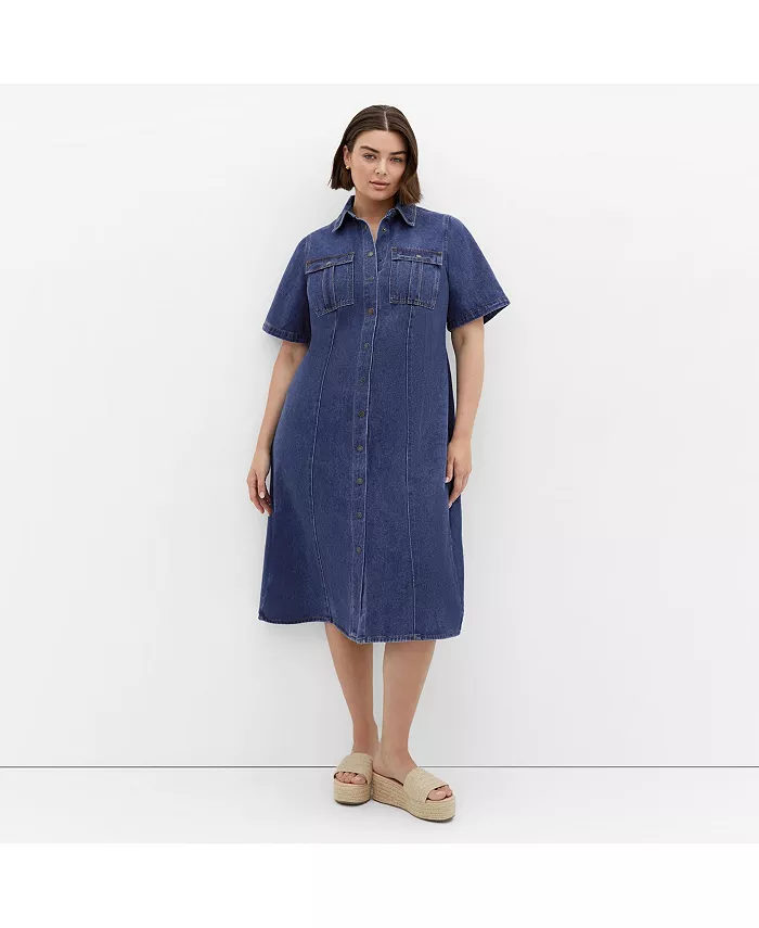 

Платье джинсовое Jade Plus Size CITY CHIC, синий