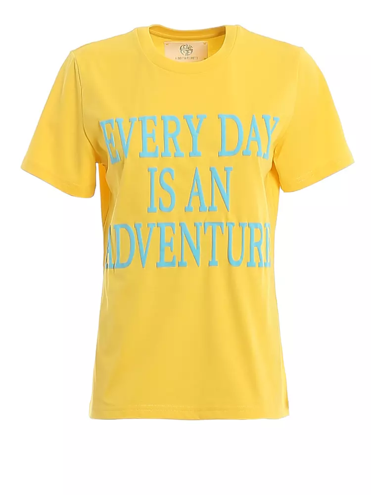 

Футболка из хлопка с логотипом Sunshine Yellow Alberta Ferretti, желтый