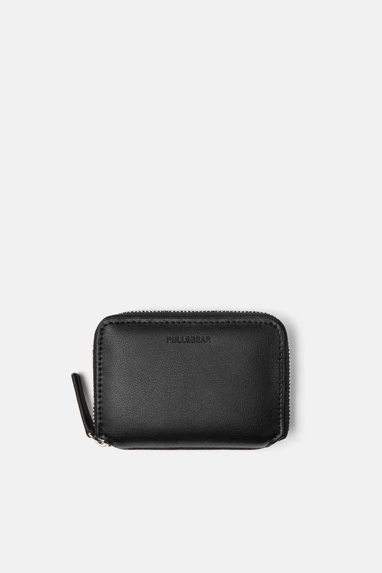 

Прорезиненный кошелек-кошелек Pull And Bear, черный