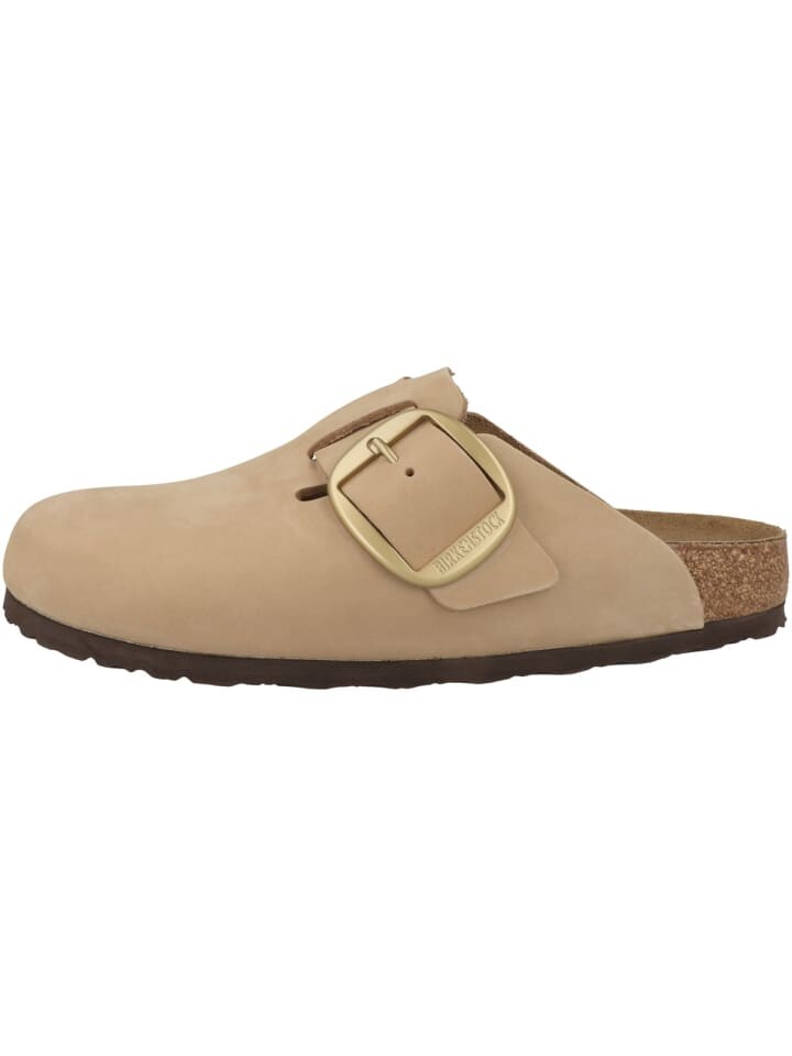 

Сабо Birkenstock Boston Big Buckle Nubukleder schmal, бежевый