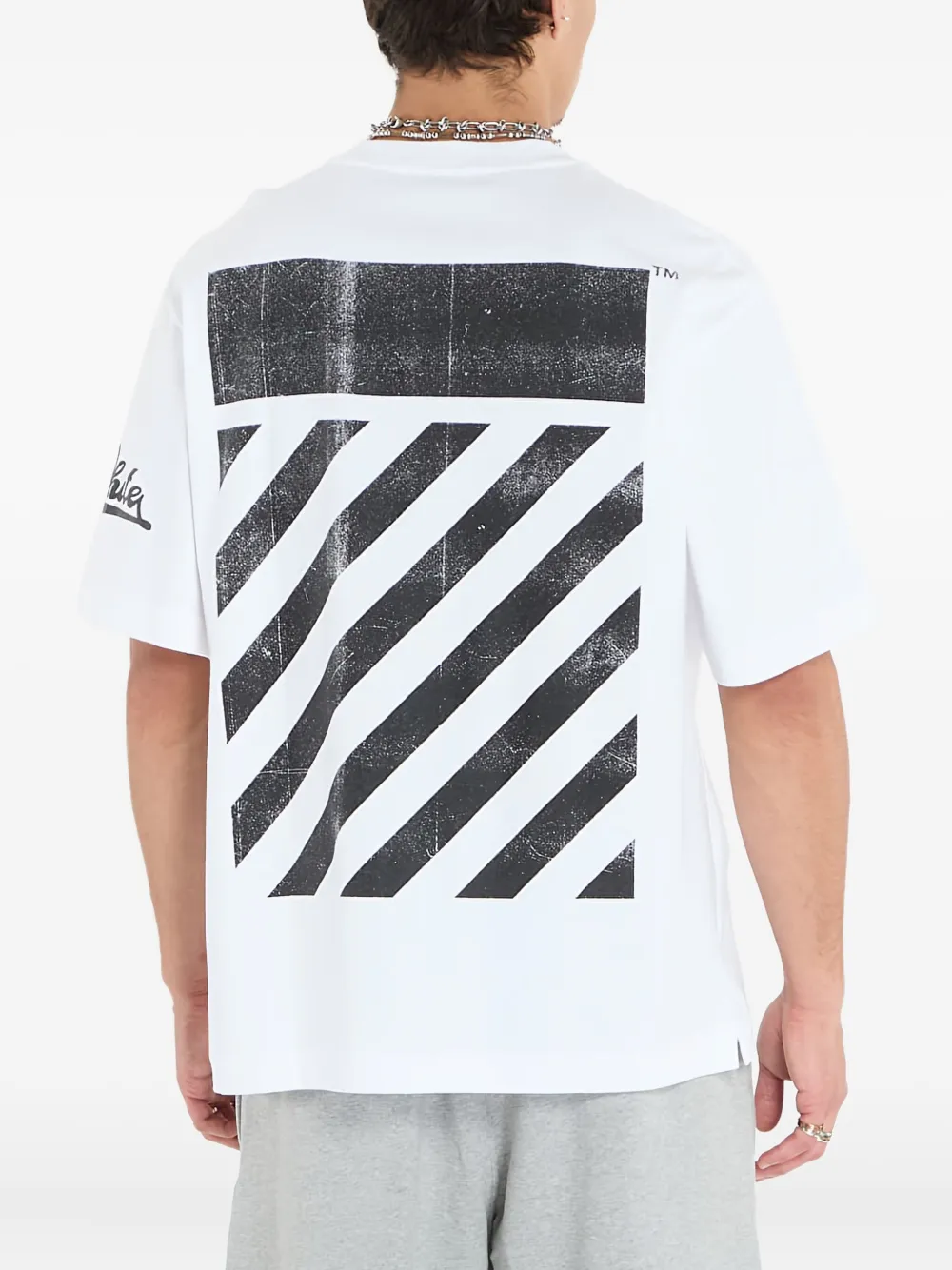 Большая футболка Off Diag Skate OFF-WHITE, белый — фото 4