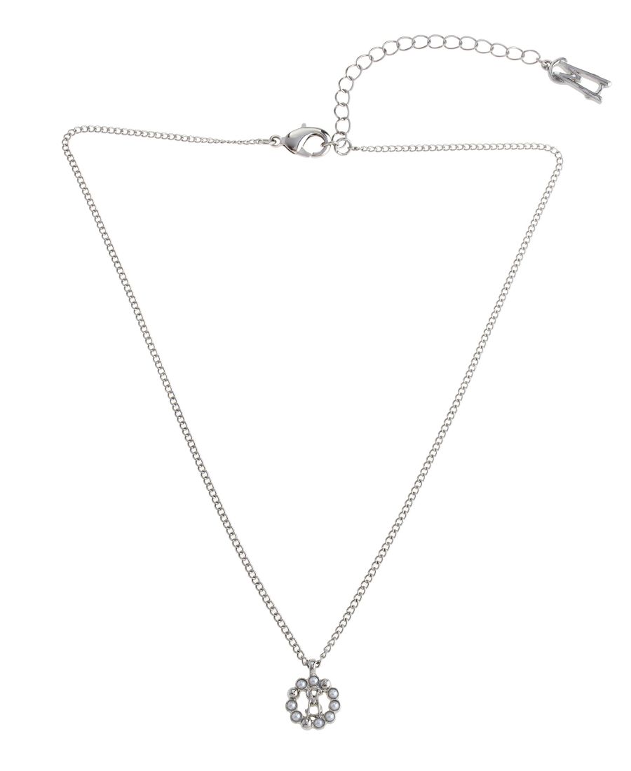 

Подвеска-колье с искусственным культивированным жемчугом в форме круга Steve Madden, Mother of Pearl/Rhodium