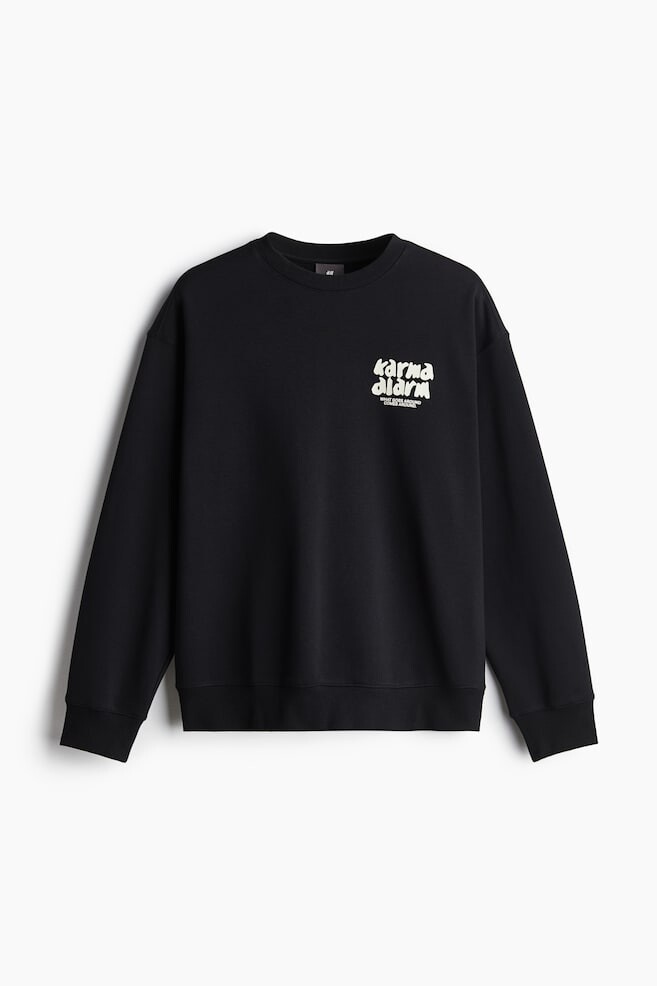 

Толстовка с принтом свободного кроя H&M, черный