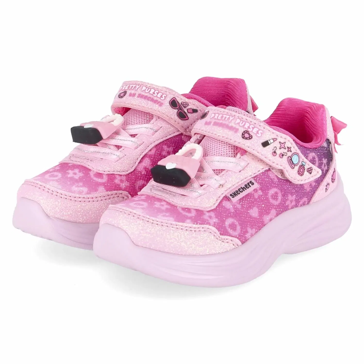 Сникерсы с блестками Skechers, розовый